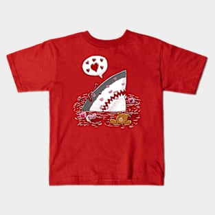 The Valentines Day Shark Kids T-Shirt